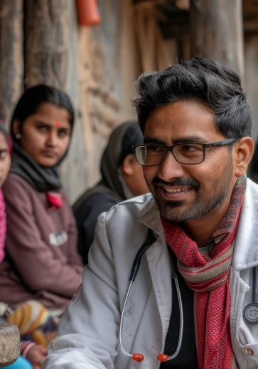 Male medical volunteer